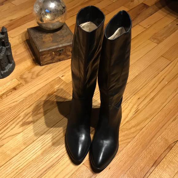 Grommets Studs SlipOn Riding Knee Rock Moto Chunky Biker Leather rave block flat - Picture 2 of 8